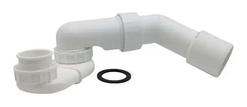 Markenware Siphon waagerecht superflach 1 1/2" mit 45° Abgang DN 40/50